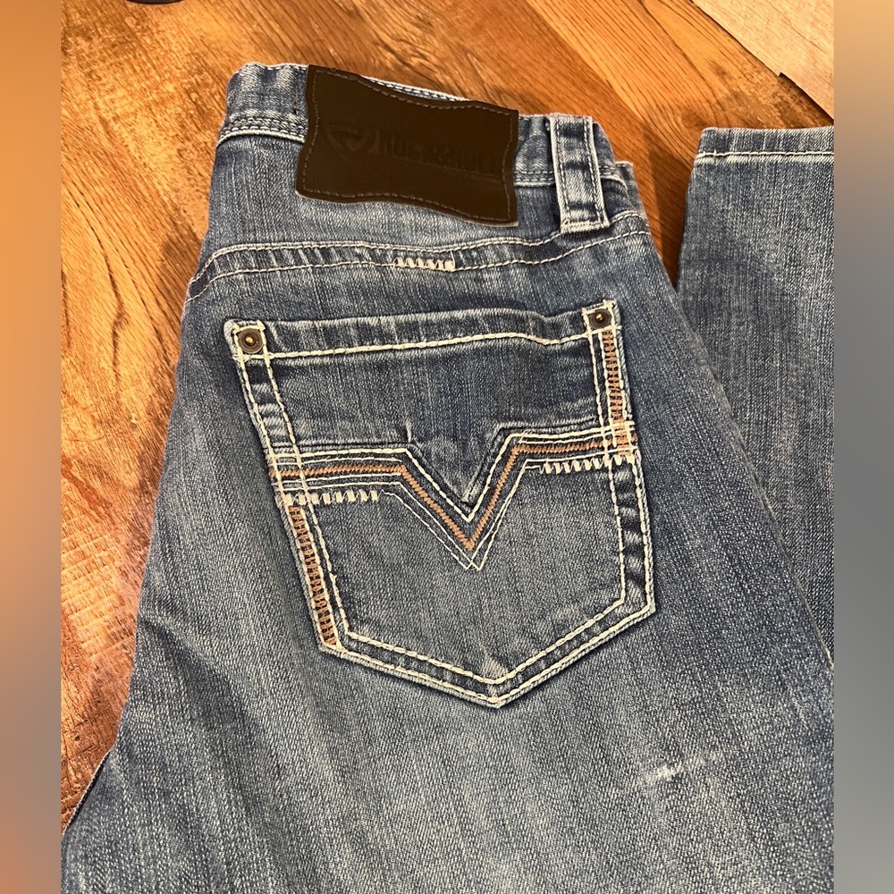 Rock & Roll Denim Revolver Straight Slim Fit Straight Mens Jeans 29x34 - Picture 5 of 10